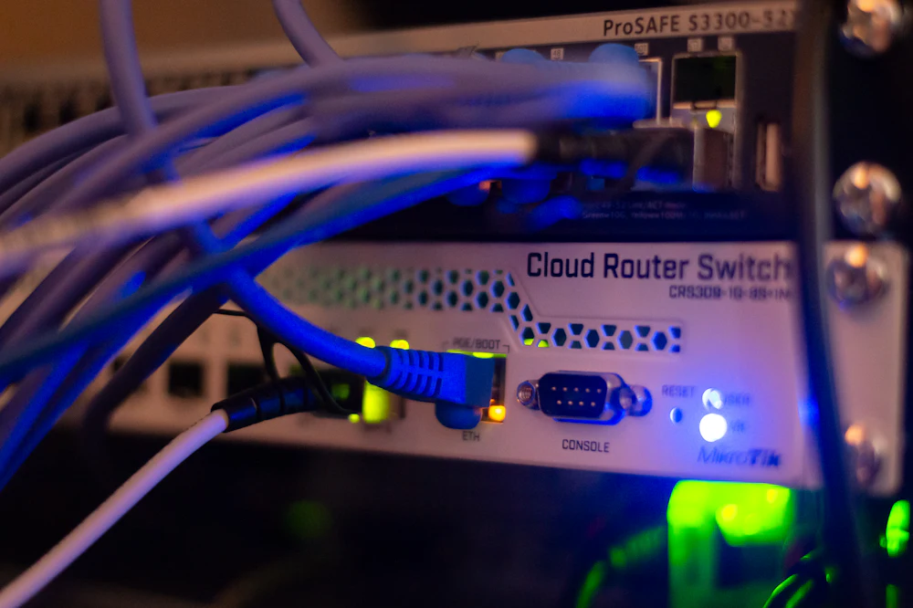 Network switch with connected cables